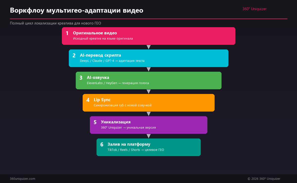 Воркфлоу мультигео-адаптации видео: от оригинала до залива на платформу