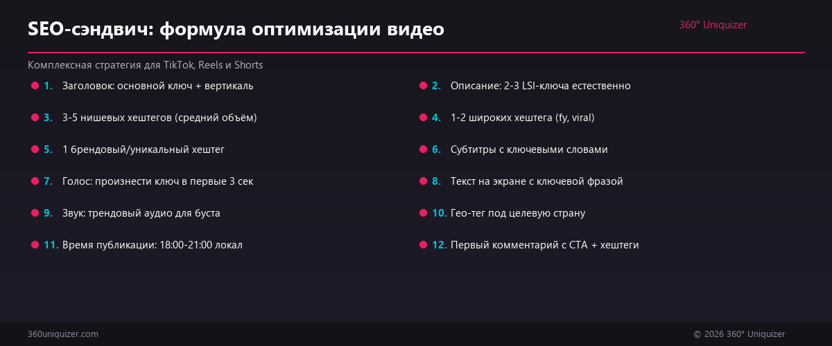 SEO-сэндвич: 12 элементов комплексной оптимизации видео