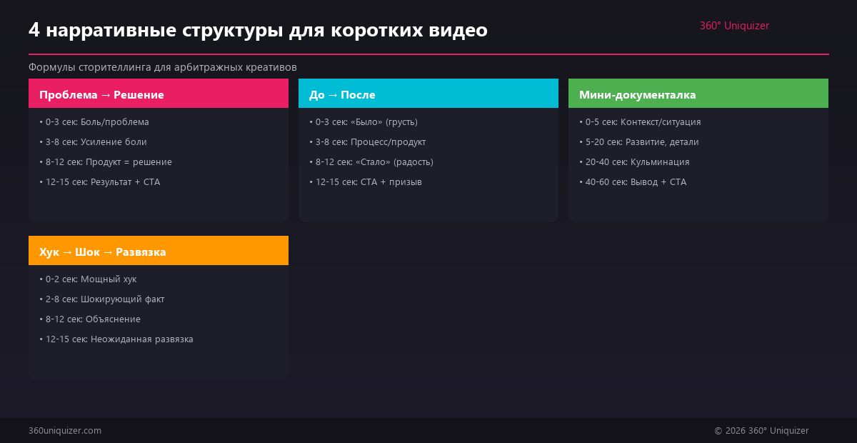 4 нарративные структуры для коротких видео в арбитраже